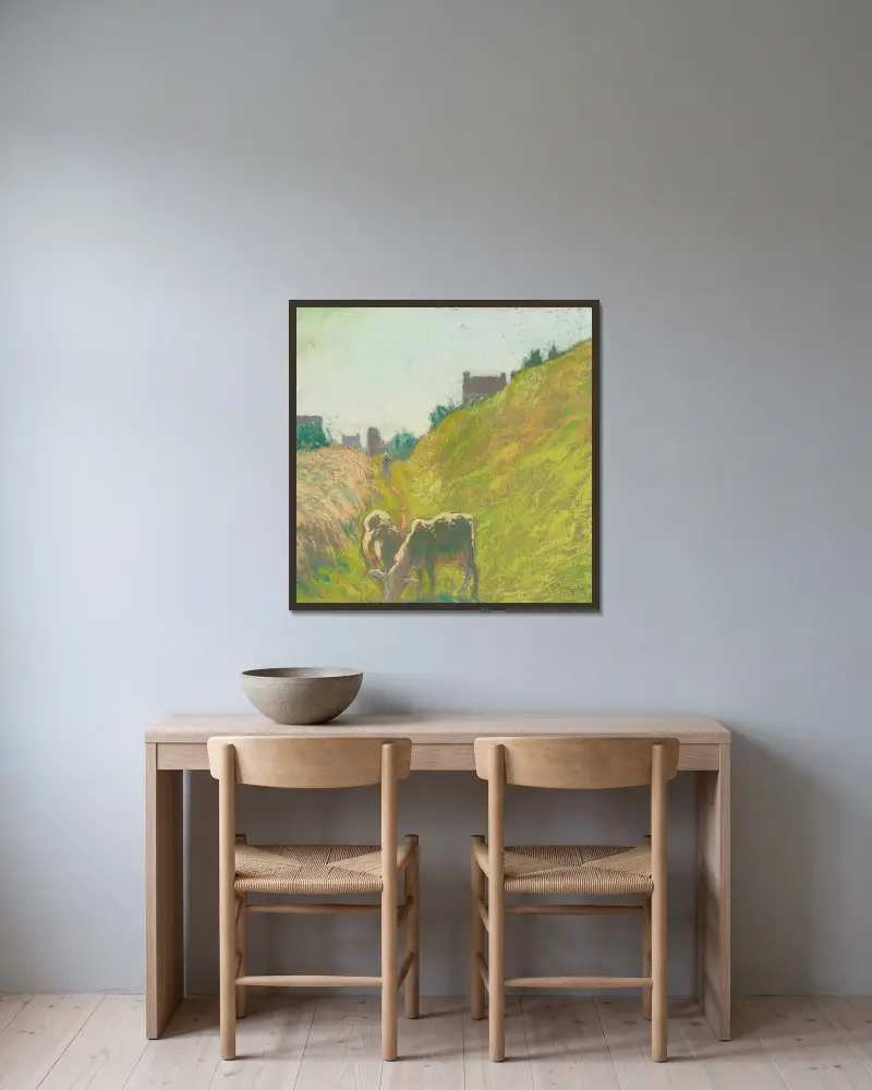 Goats Grazing, Rodolphe De Saegher v rámu na stěně