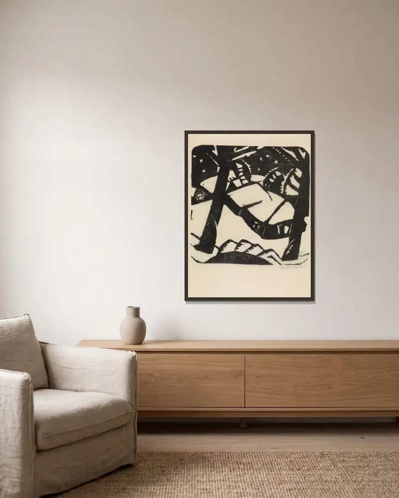 Ein Winterabend von Gustave De Smet gerahmt an einer Wand