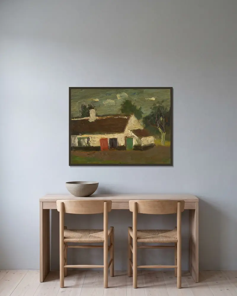 Bauernhof von Gustave De Smet gerahmt an einer Wand