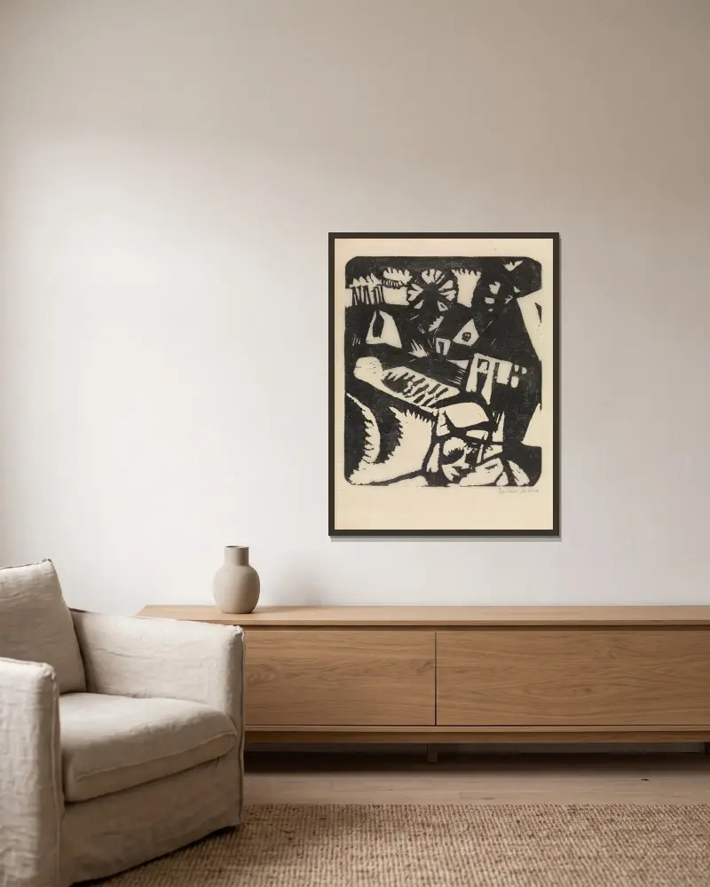 Fischerdorf von Gustave De Smet gerahmt an einer Wand