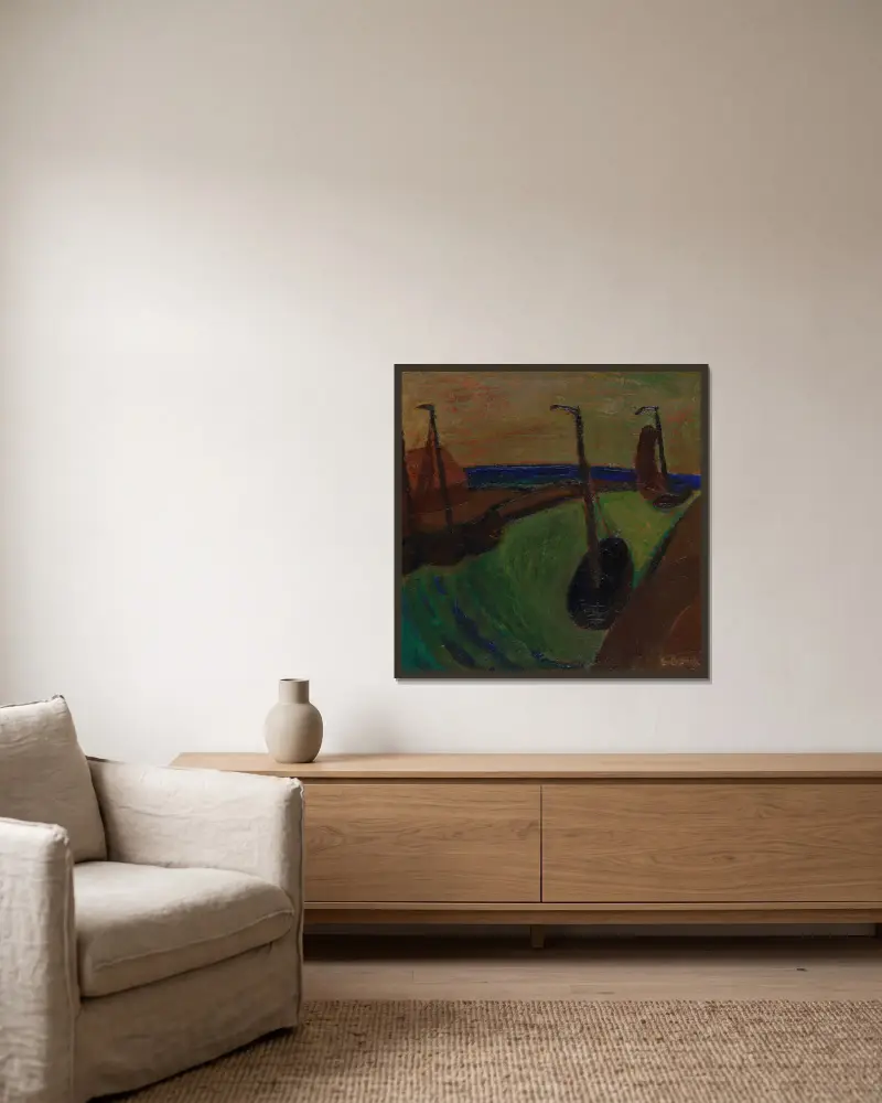 Hafenansicht von Gustave De Smet gerahmt an einer Wand