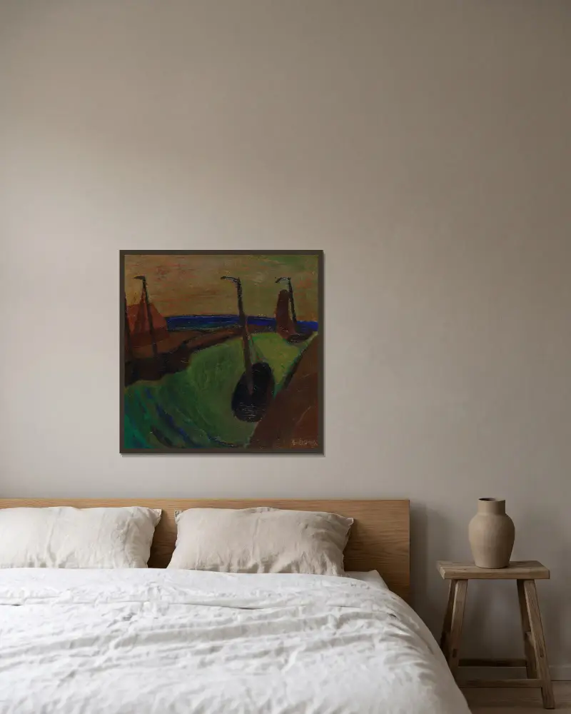 Hafenansicht von Gustave De Smet gerahmt an einer Wand