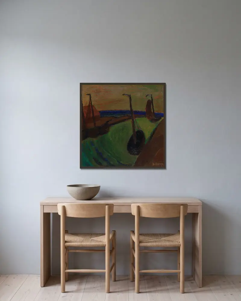 Hafenansicht von Gustave De Smet gerahmt an einer Wand