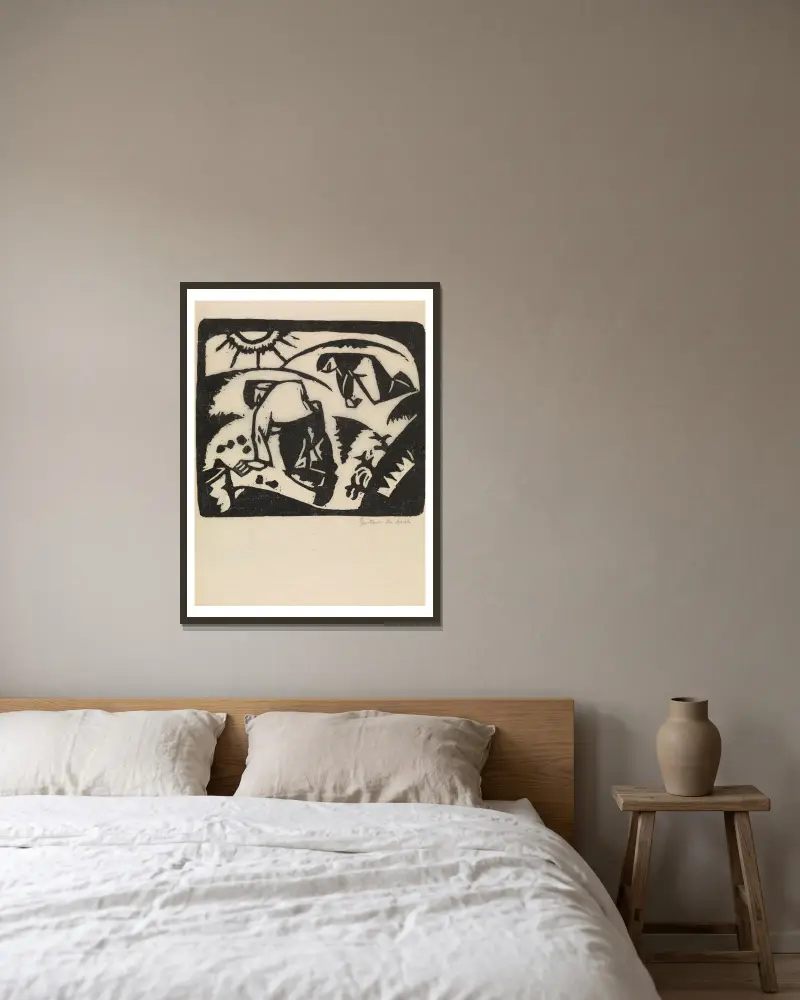 Wykopki ziemniaków, Gustave De Smet w ramie na ścianie
