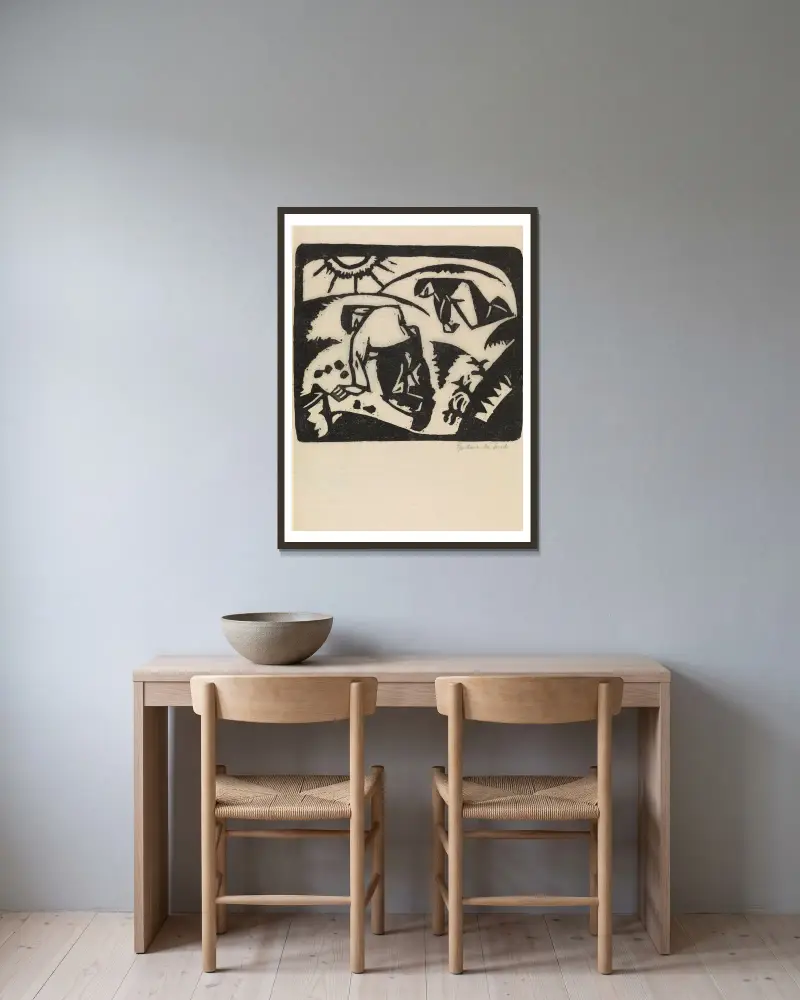 Wykopki ziemniaków, Gustave De Smet w ramie na ścianie