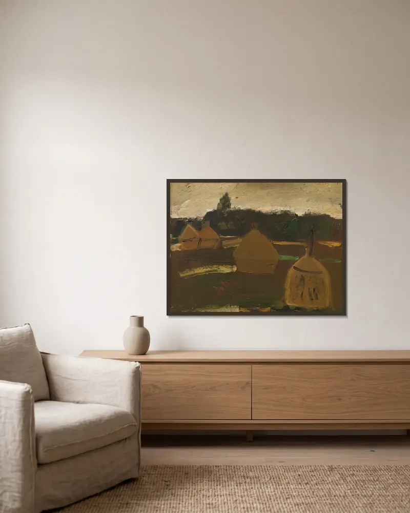 Stogi siana, Gustave De Smet w ramie na ścianie