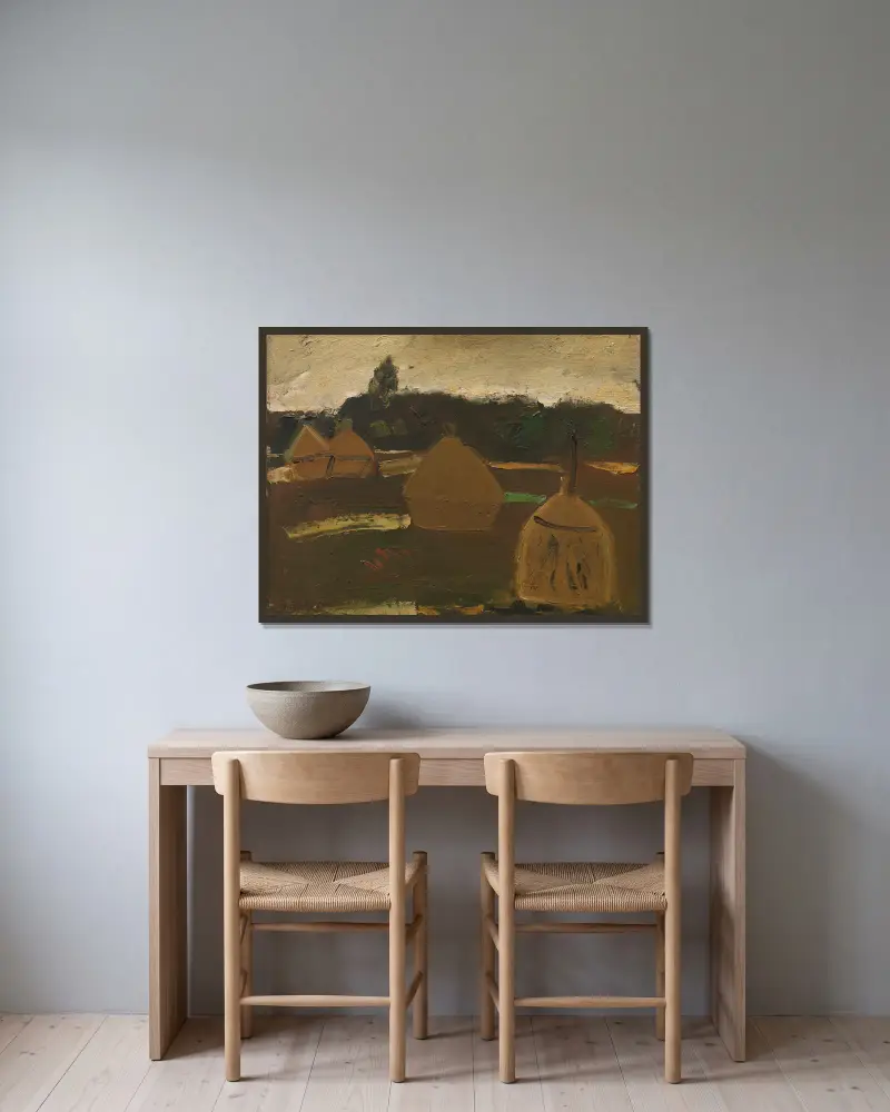 Stogi siana, Gustave De Smet w ramie na ścianie