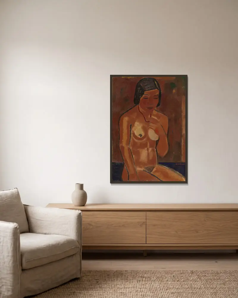 Akt s náhrdelníkem, Gustave De Smet v rámu na stěně
