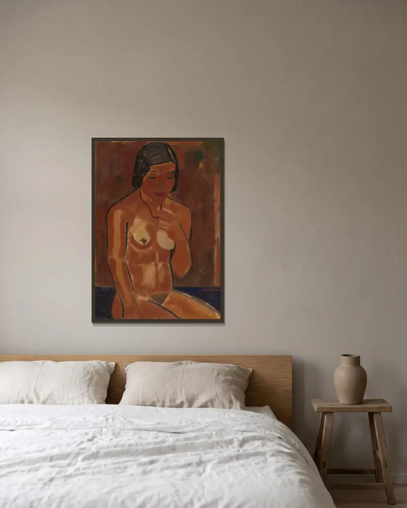 Akt s náhrdelníkem, Gustave De Smet v rámu na stěně