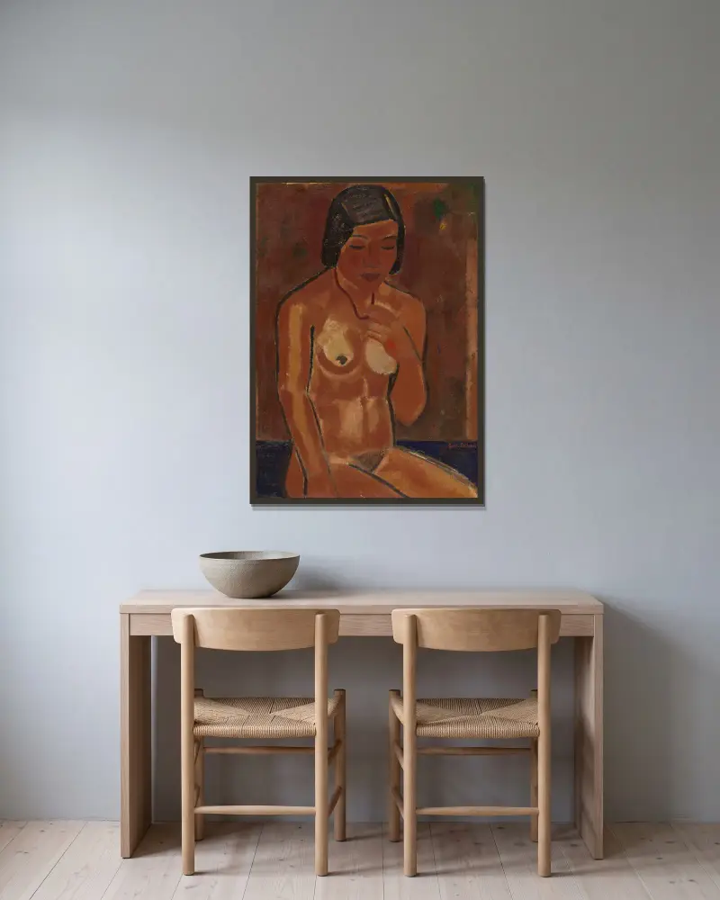 Akt s náhrdelníkem, Gustave De Smet v rámu na stěně