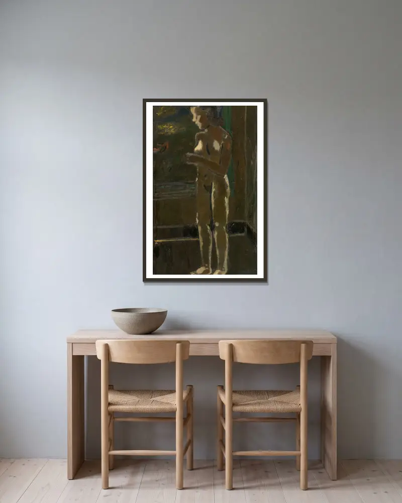 Stehender Akt von Gustave De Smet gerahmt an einer Wand