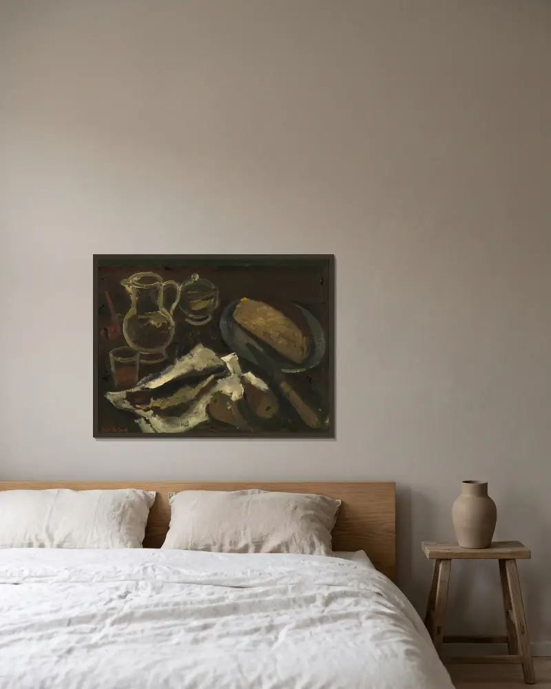 Stillleben von Gustave De Smet gerahmt an einer Wand