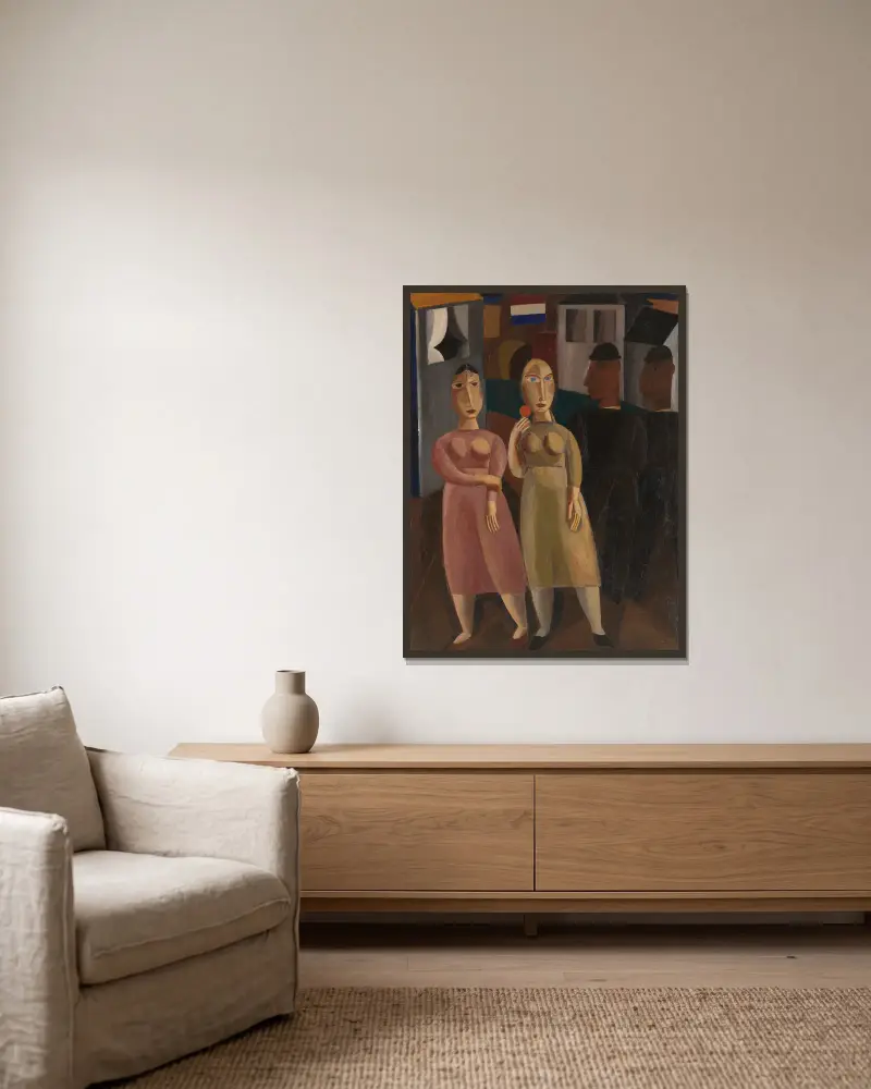 Sonntag von Gustave De Smet gerahmt an einer Wand