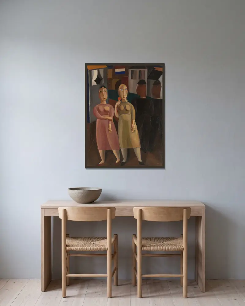 Sonntag von Gustave De Smet gerahmt an einer Wand