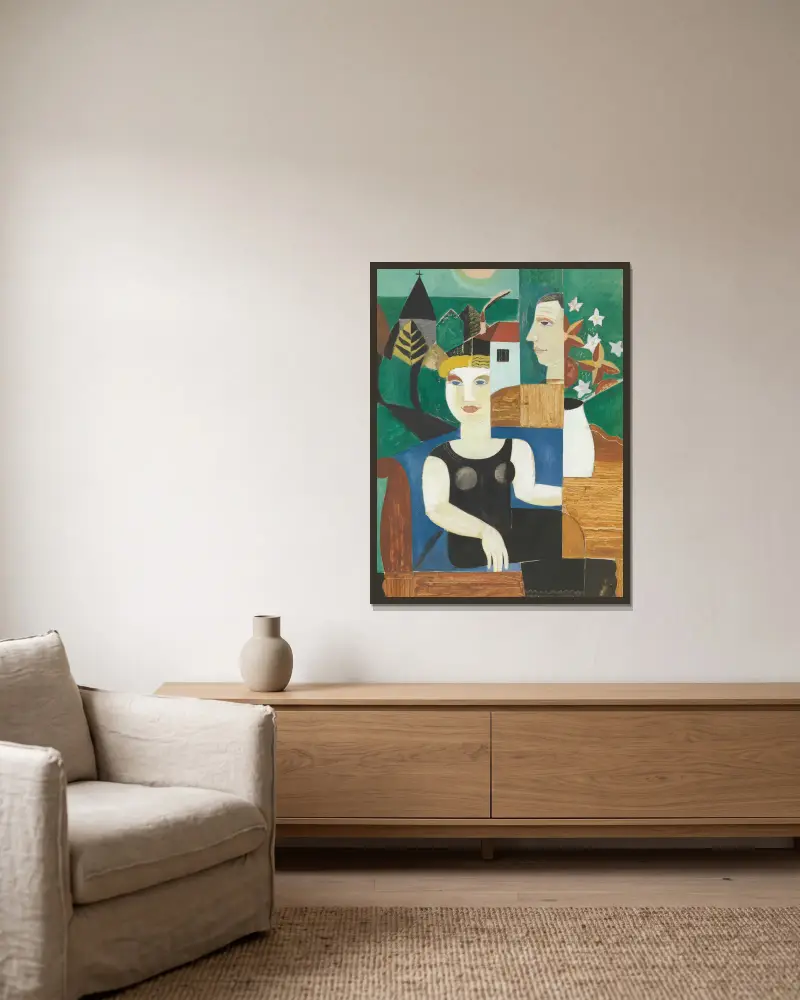 Artysta i jego żona w świetle księżyca (My w Deurle), Gustave De Smet w ramie na ścianie