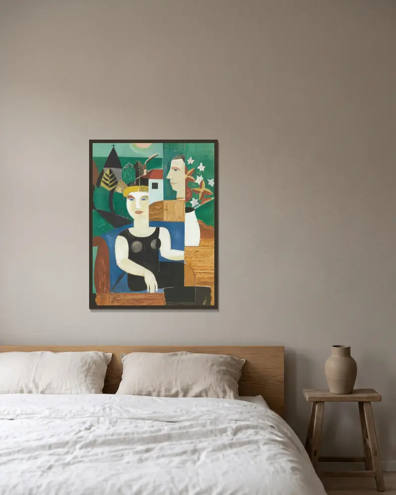 Artysta i jego żona w świetle księżyca (My w Deurle), Gustave De Smet w ramie na ścianie