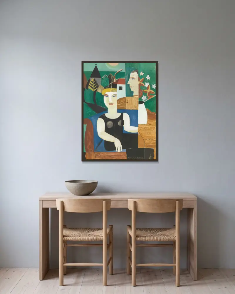 Artysta i jego żona w świetle księżyca (My w Deurle), Gustave De Smet w ramie na ścianie