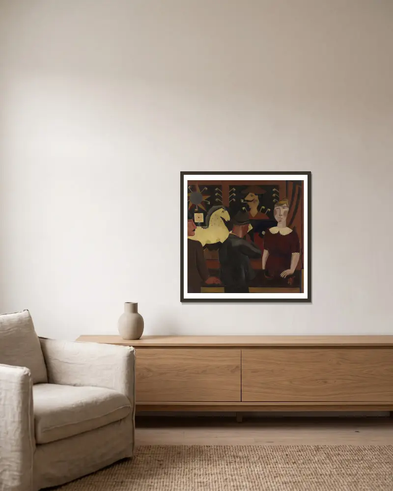 Die Schießbude von Gustave De Smet gerahmt an einer Wand