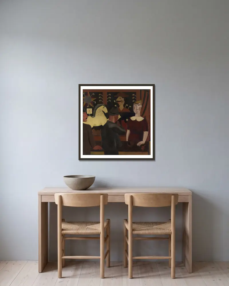 Die Schießbude von Gustave De Smet gerahmt an einer Wand