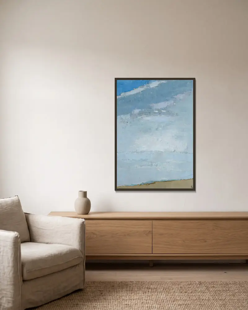 Himmel von Nicolas De Staël gerahmt an einer Wand