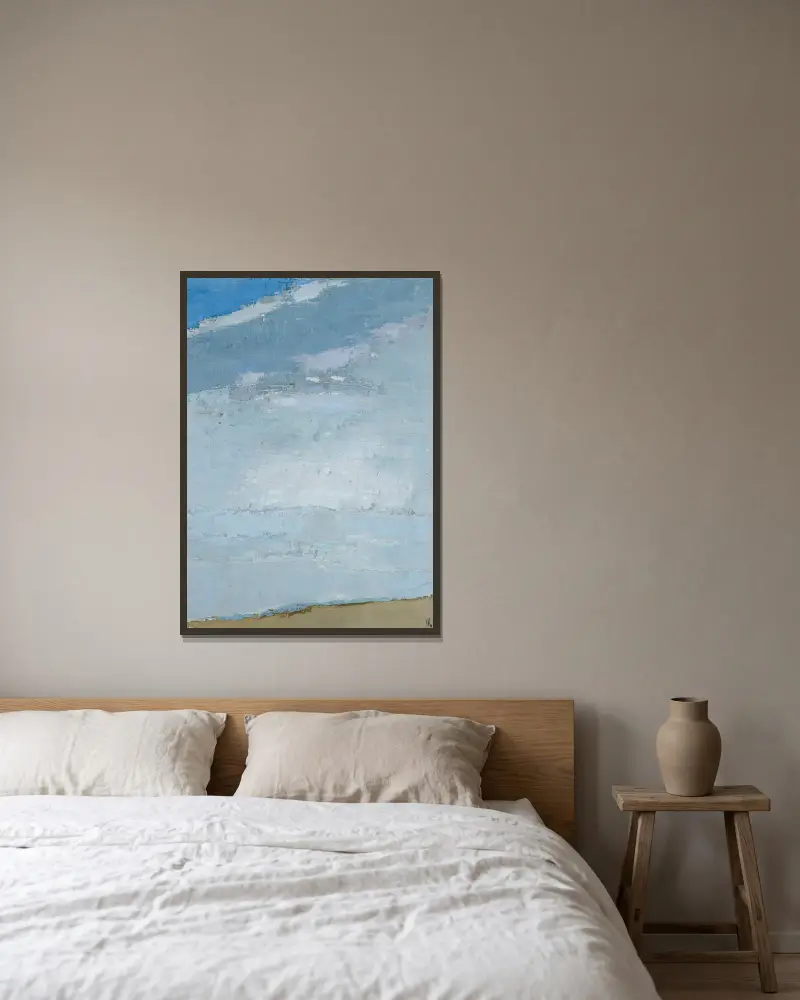 Himmel von Nicolas De Staël gerahmt an einer Wand
