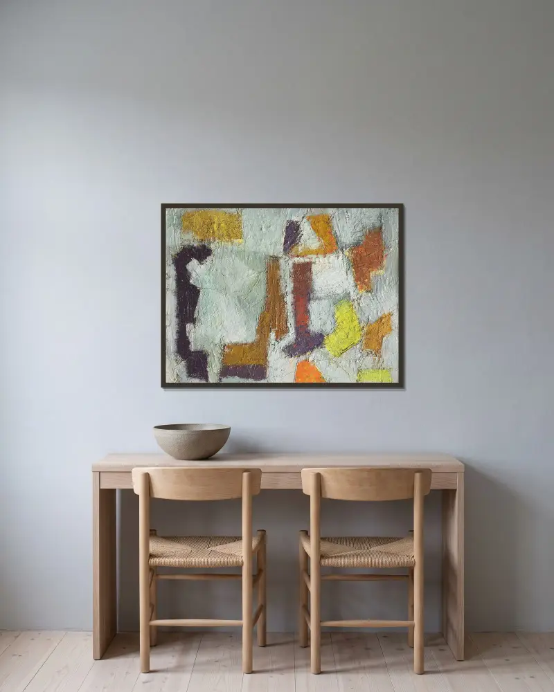 Kompozice, 1949 – Nr. 1, Nicolas De Staël v rámu na stěně