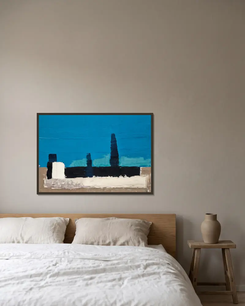 Fiesole av Nicolas De Staël inramad på en vägg