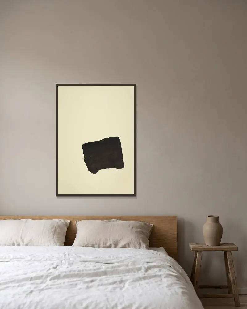 J’habite une douleur von Nicolas De Staël gerahmt an einer Wand
