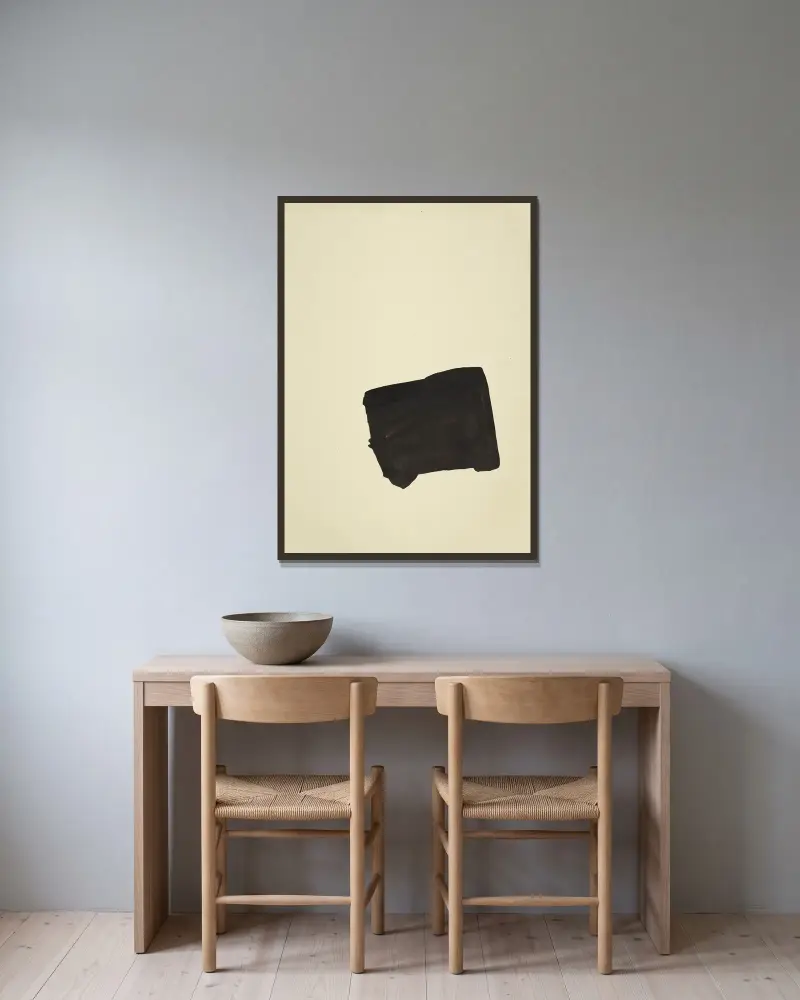 J’habite une douleur von Nicolas De Staël gerahmt an einer Wand