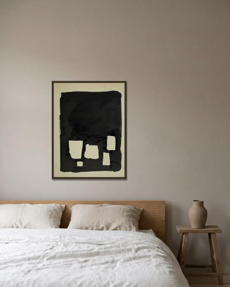 Der Hai und die Möwe von Nicolas De Staël gerahmt an einer Wand