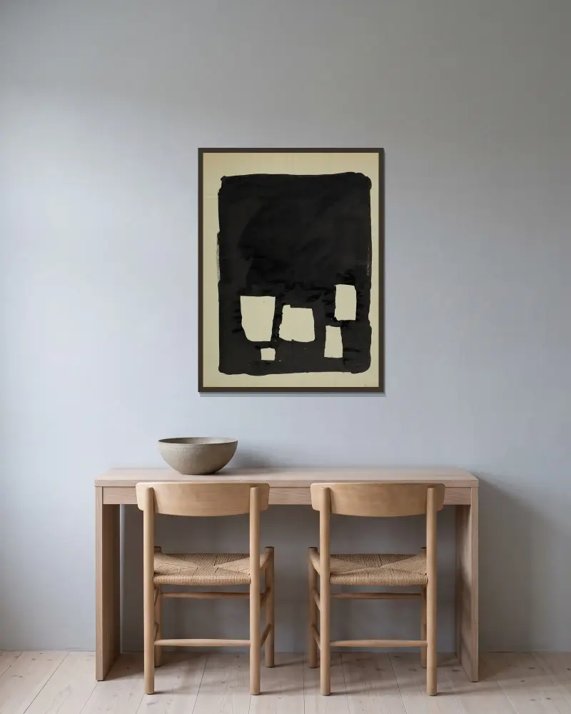 Der Hai und die Möwe von Nicolas De Staël gerahmt an einer Wand