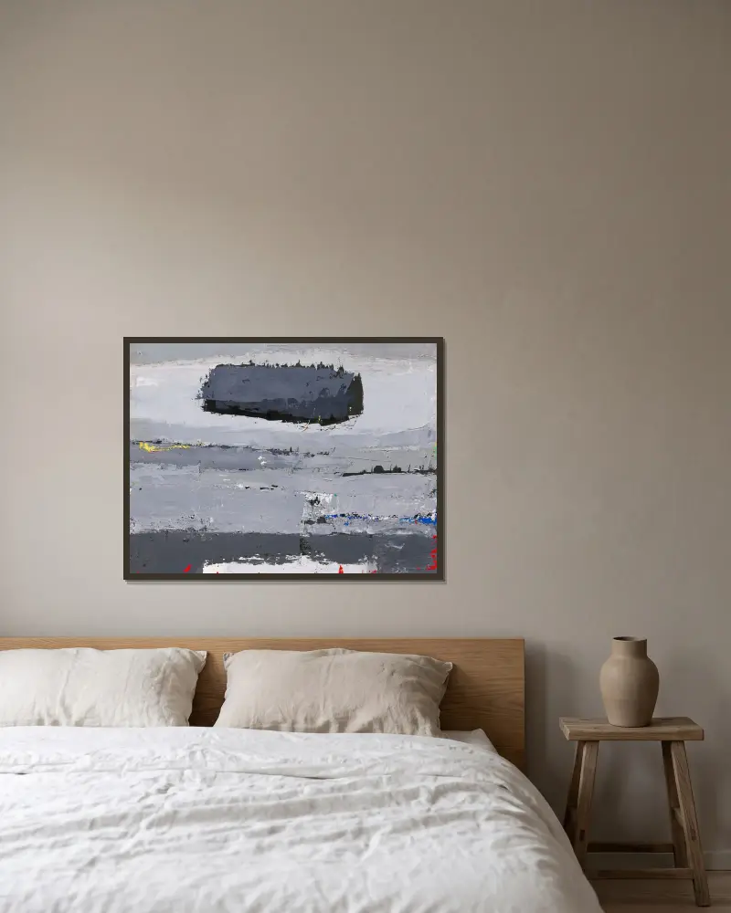 Krajina s oblakem, Nicolas De Staël v rámu na stěně