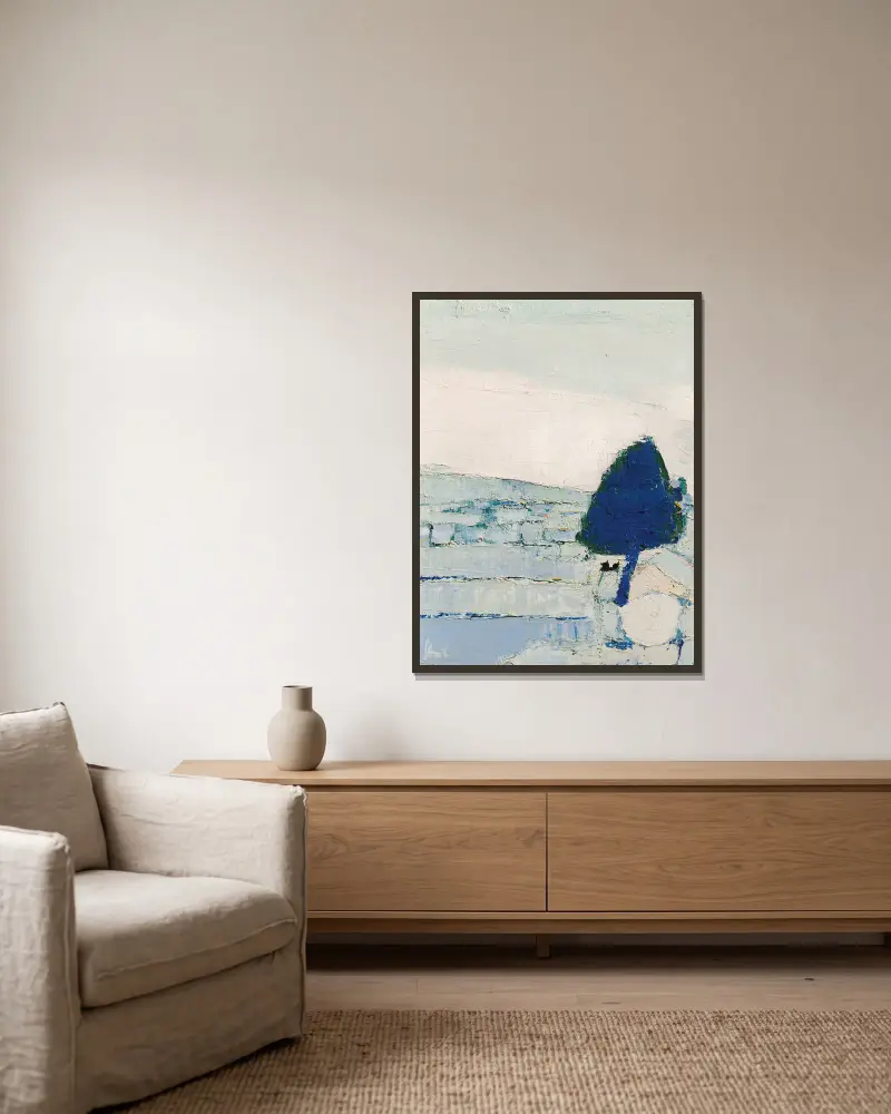 Provence-landskap, Nicolas De Staël v rámu na stěně