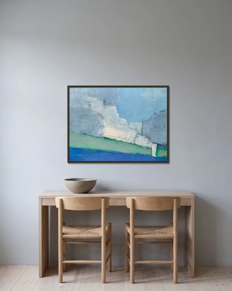 Paysage de Vaucluse No. 3 av Nicolas De Staël inramad på en vägg