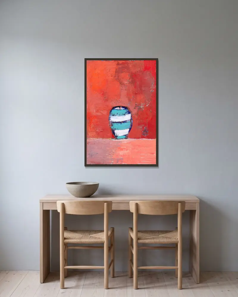 Pot à raies av Nicolas De Staël inramad på en vägg