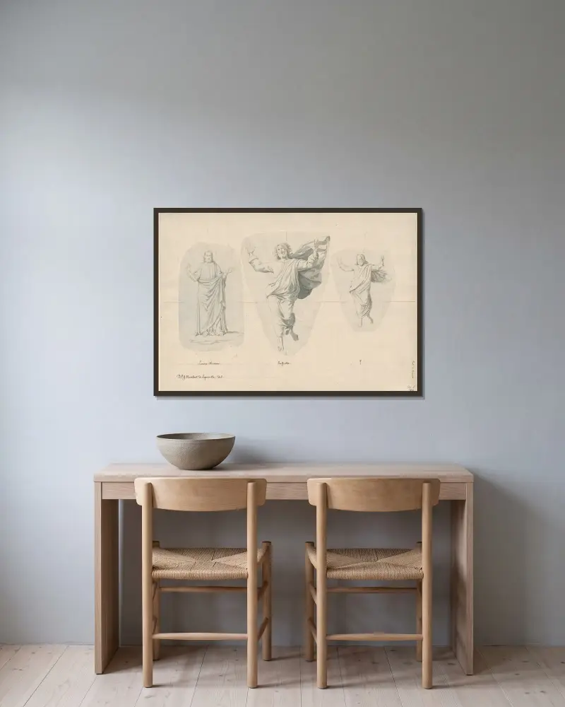 Christus in transfiguratie av David Humbert de Superville inramad på en vägg