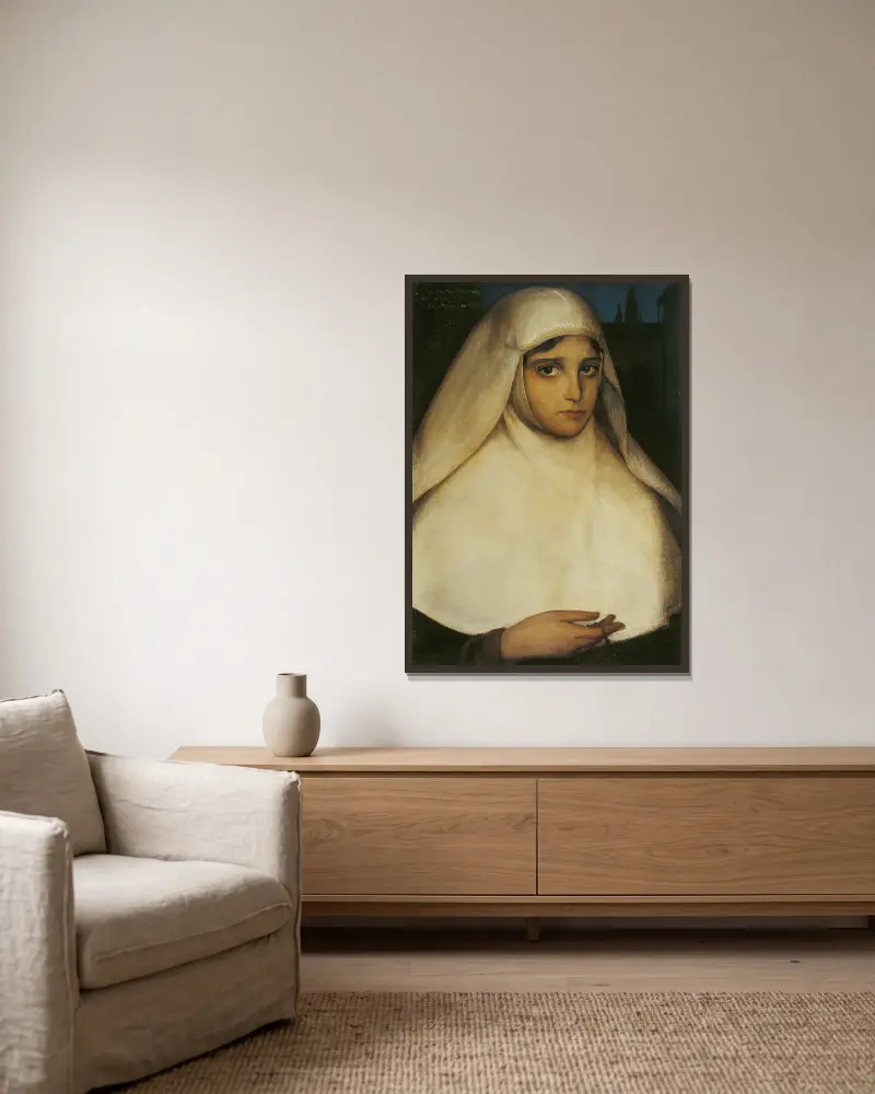 Jeptiška, Julio Romero De Torres v rámu na stěně