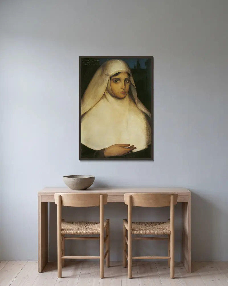 Jeptiška, Julio Romero De Torres v rámu na stěně