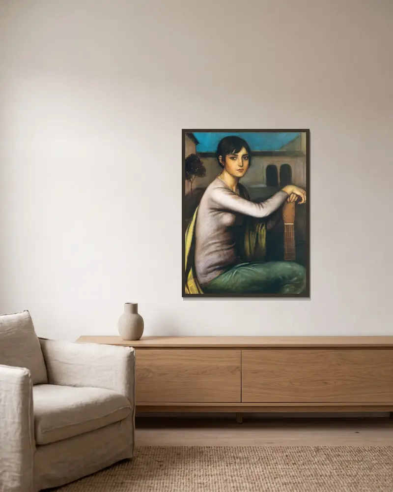 Andaluský smutek, Julio Romero De Torres v rámu na stěně