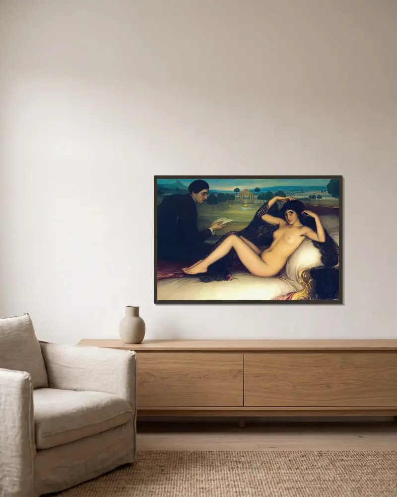 Poesins Venus av Julio Romero De Torres inramad på en vägg