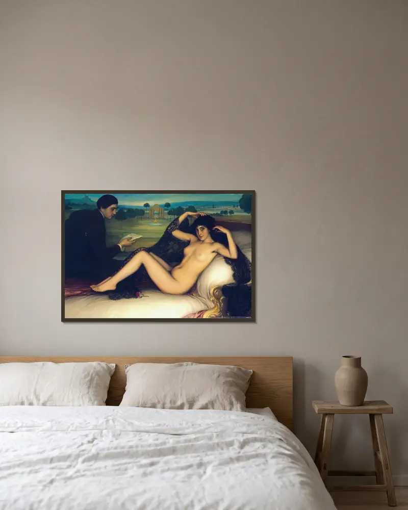 Poesins Venus av Julio Romero De Torres inramad på en vägg