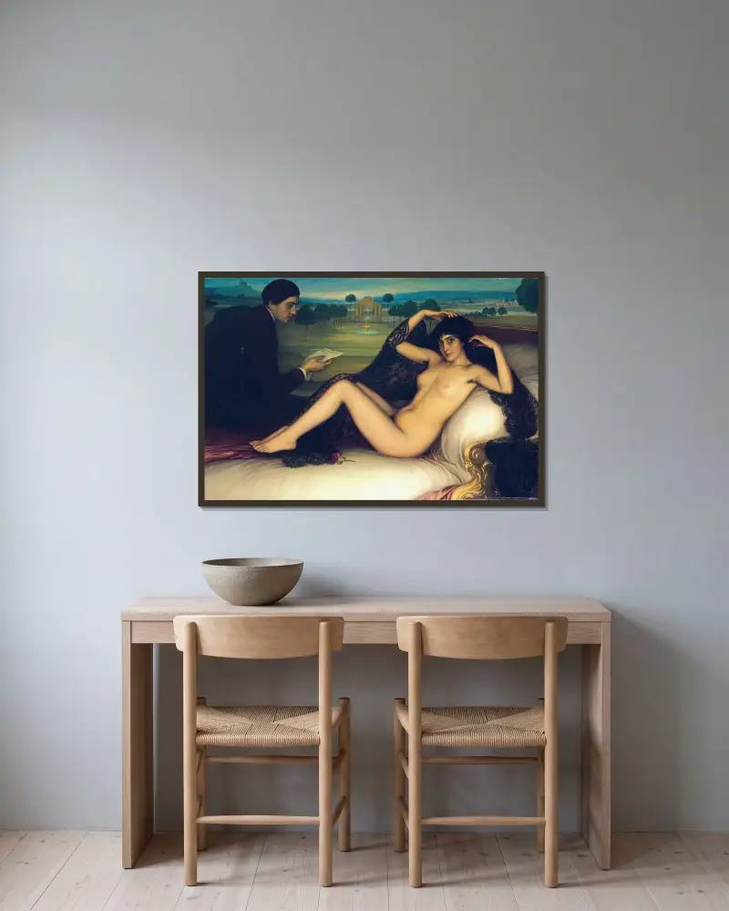 Poesins Venus av Julio Romero De Torres inramad på en vägg