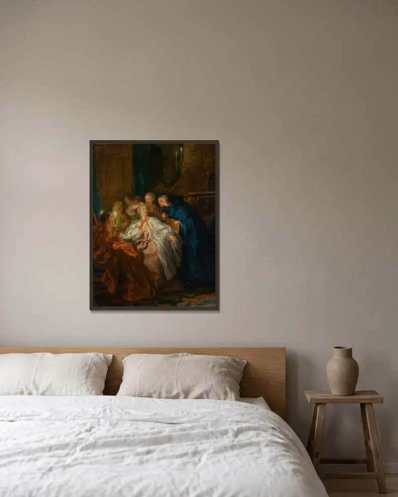 Před plesem, Jean-François de Troy v rámu na stěně