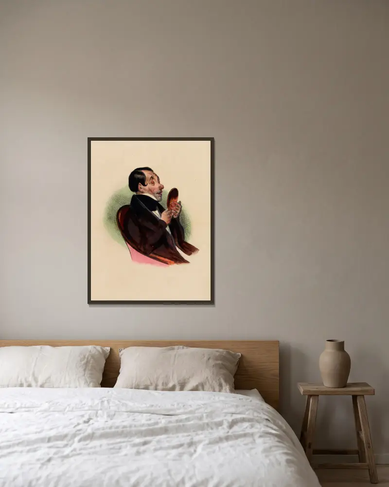 Contentement de soi-même. The man who is satisfied with himself av Charles-Joseph Traviès de Villers inramad på en vägg