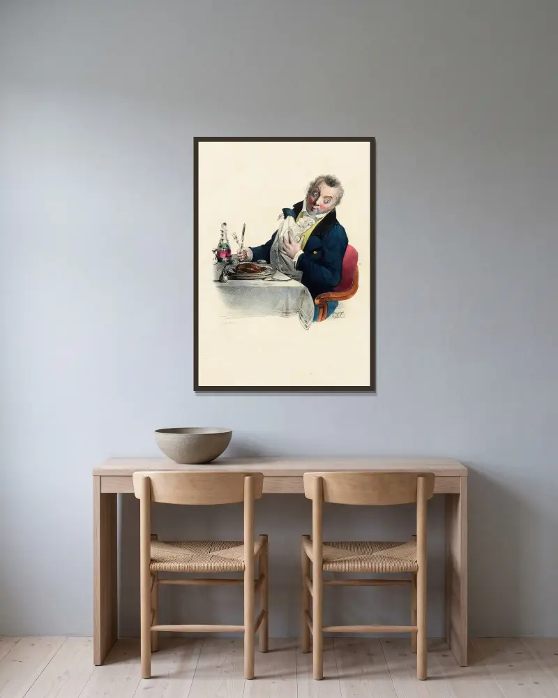 Délicieux aspect av Charles-Joseph Traviès de Villers inramad på en vägg