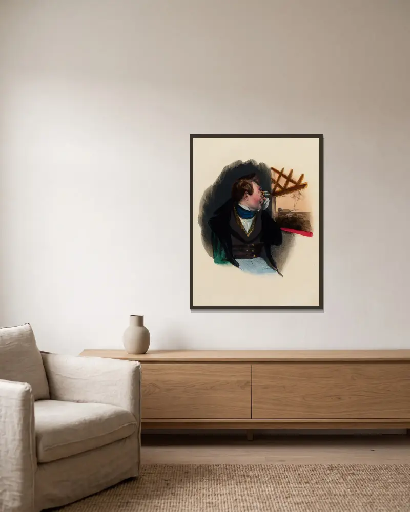 Die vergitterte Loge von Charles-Joseph Traviès de Villers gerahmt an einer Wand