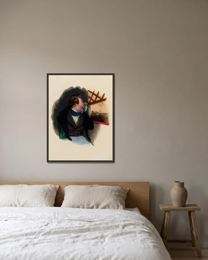 Die vergitterte Loge von Charles-Joseph Traviès de Villers gerahmt an einer Wand