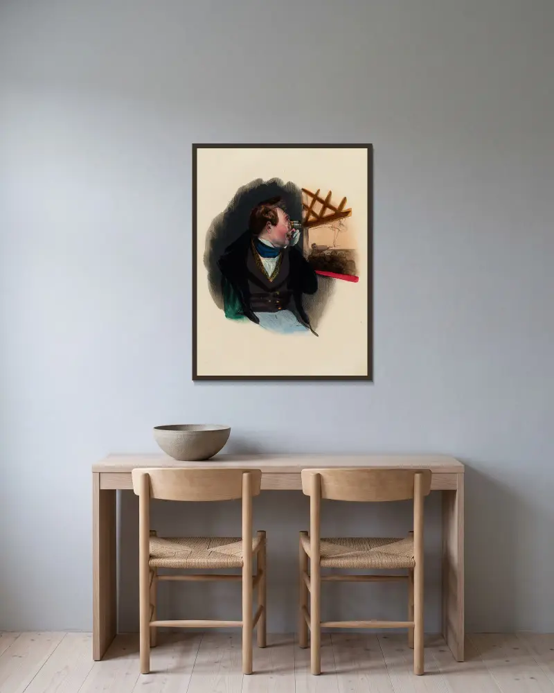 Die vergitterte Loge von Charles-Joseph Traviès de Villers gerahmt an einer Wand