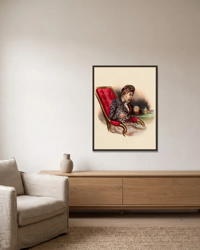 Der Trank von Charles-Joseph Traviès de Villers gerahmt an einer Wand