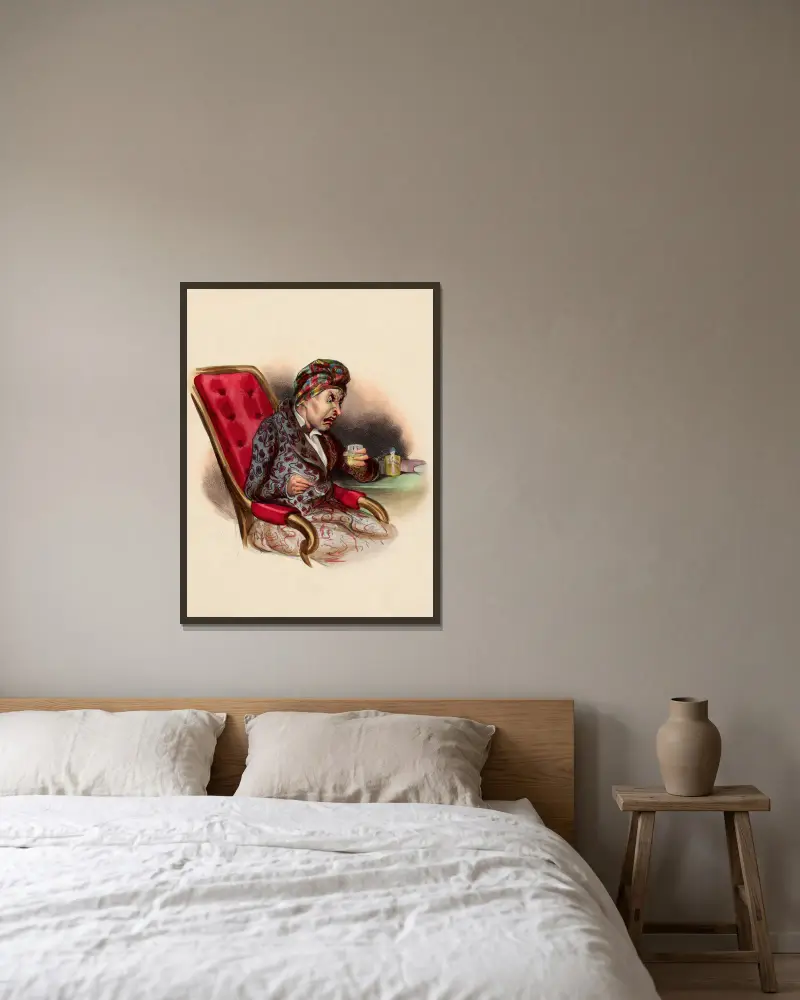 Der Trank von Charles-Joseph Traviès de Villers gerahmt an einer Wand